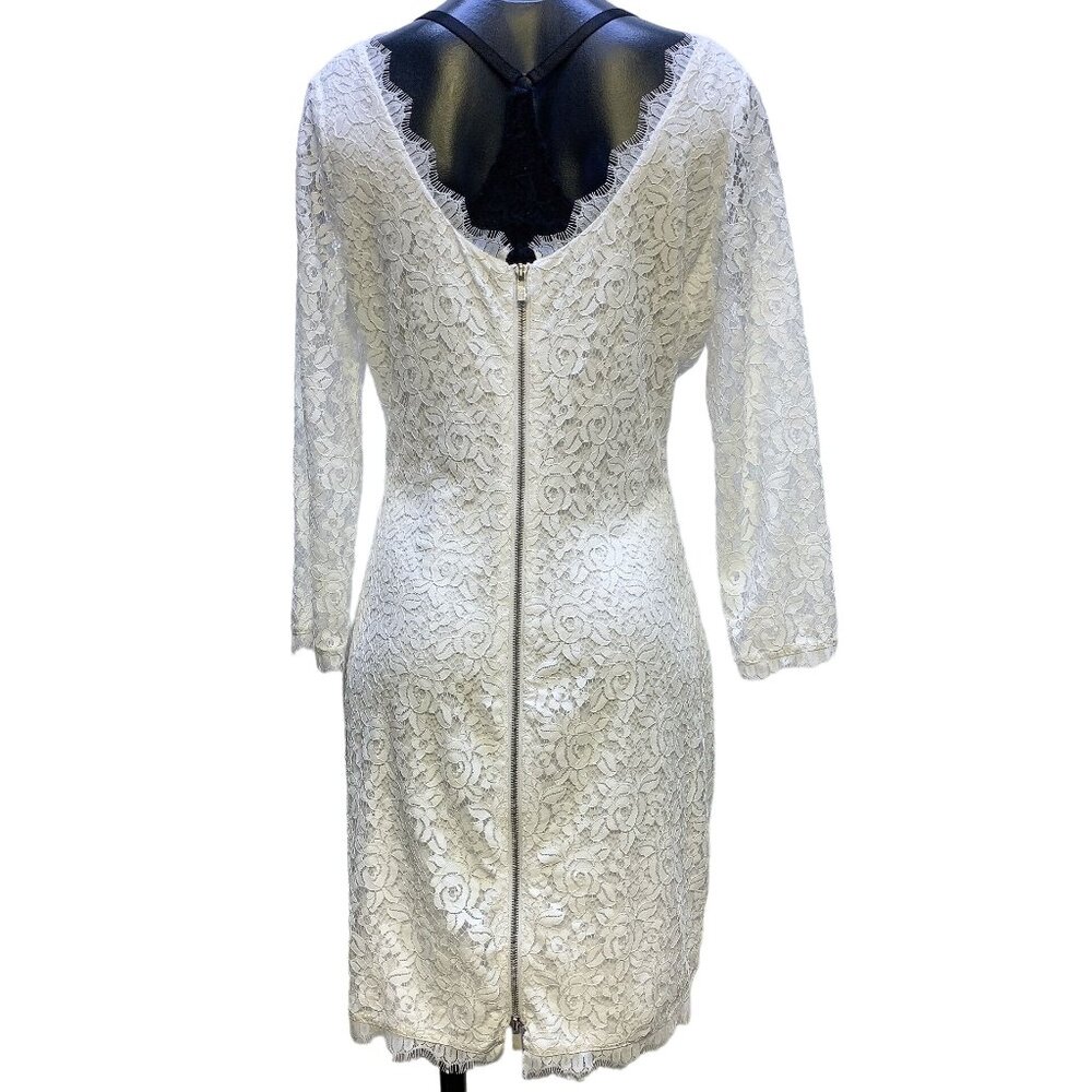 NWT Diane Von Furstenberg White Lace Dress 14 - Picture 4 of 10